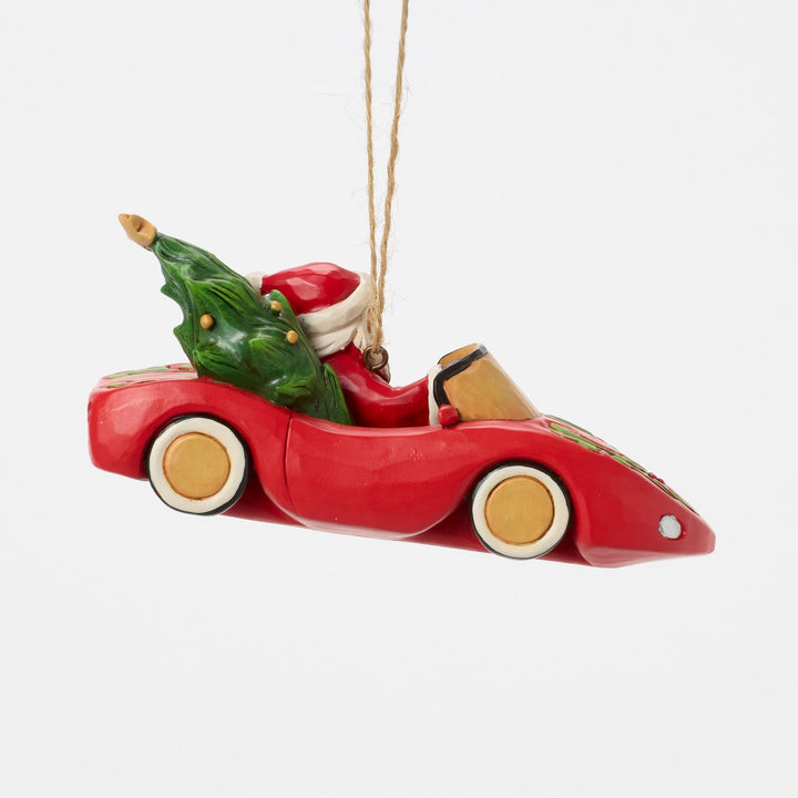 Santa in Sports Car Hanging Ornament - Heartwood Creek by Jim Shore