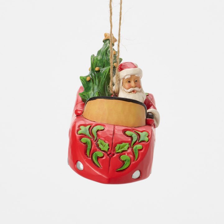 Santa in Sports Car Hanging Ornament - Heartwood Creek by Jim Shore