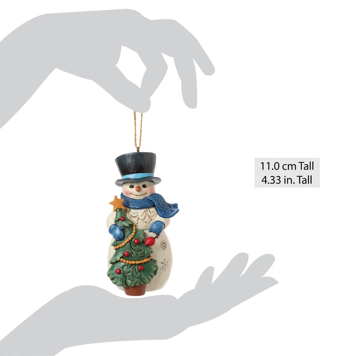 Snowman with Tree Hanging Ornament - Heartwood Creek by Jim Shore