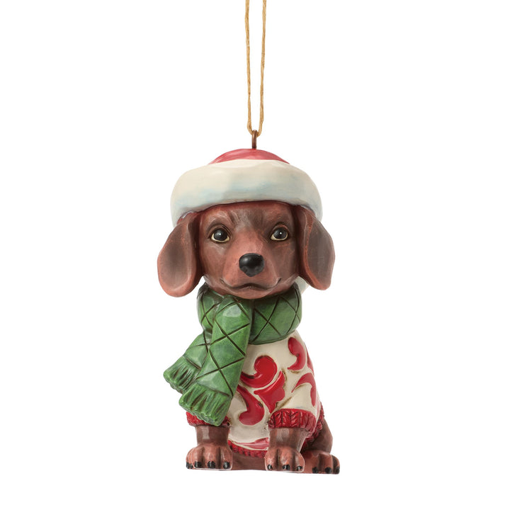 Christmas Dachshund Hanging Ornament - Heartwood Creek by Jim Shore