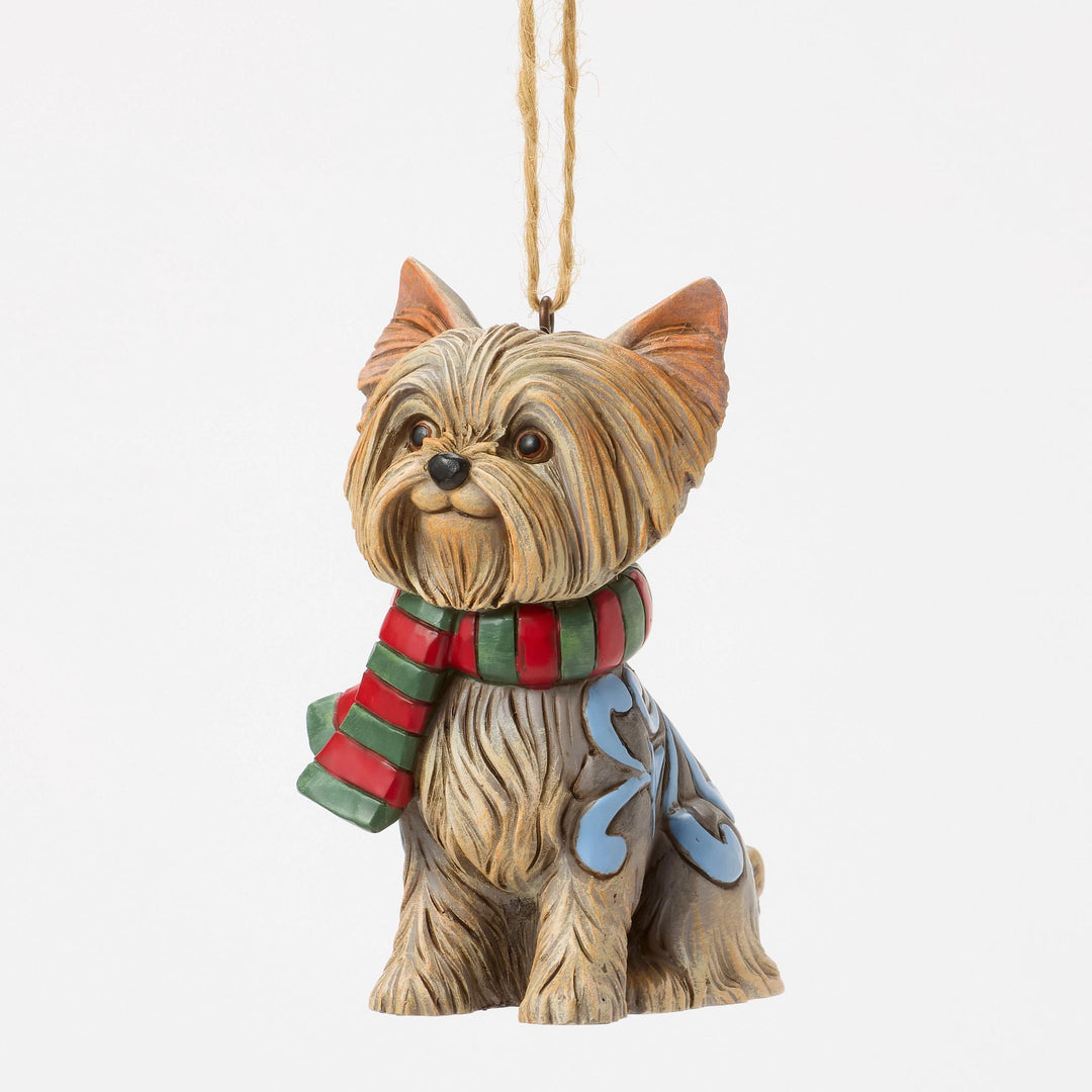 Christmas Yorkie Hanging Ornament - Heartwood Creek by Jim Shore