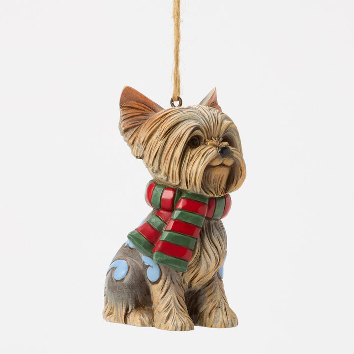 Christmas Yorkie Hanging Ornament - Heartwood Creek by Jim Shore