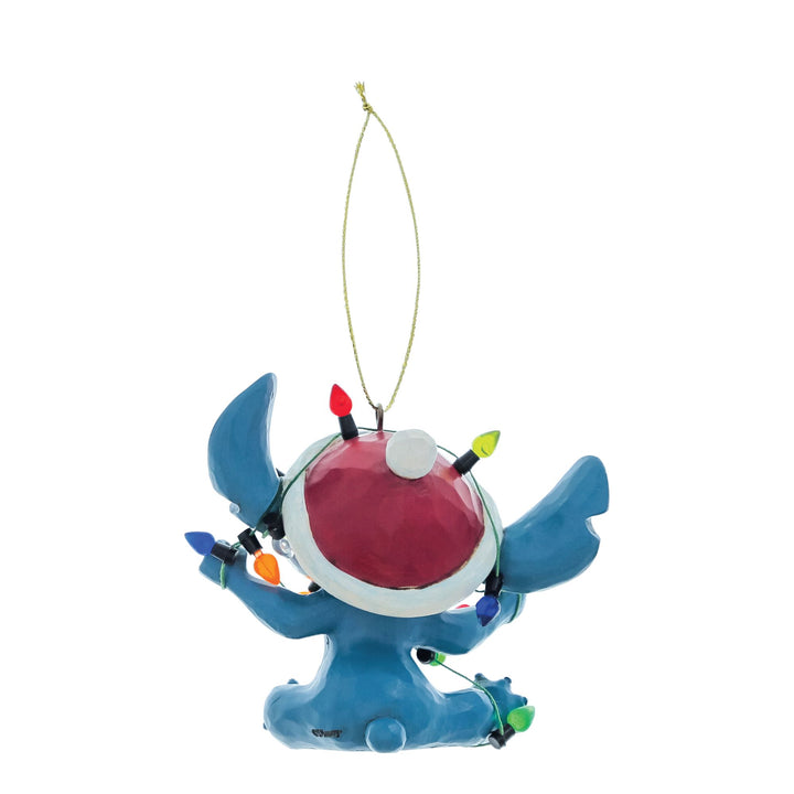 Stitch Wrapped in Christmas Lights Hanging Ornament