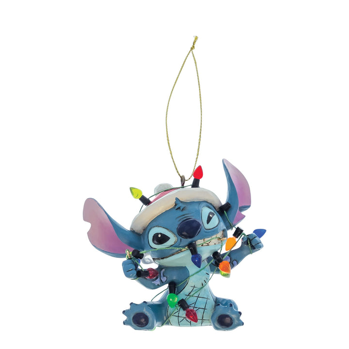 Stitch Wrapped in Christmas Lights Hanging Ornament