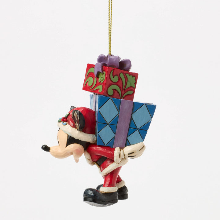 Mickey with Gifts on his Back Hanging Ornament - Disney Traditions by Jim Shore