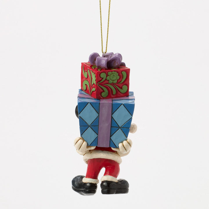 Mickey with Gifts on his Back Hanging Ornament - Disney Traditions by Jim Shore