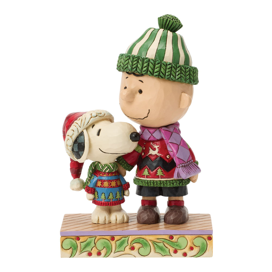 Cosy Christmas Pals (Snoopy and Charlie Christmas Jumpers Figurine)