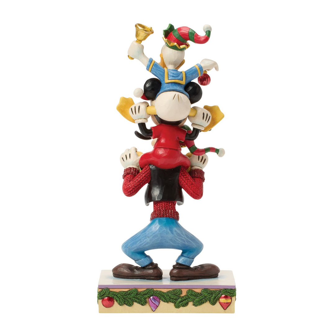A Holiday Pile Up (Mickey, Donald and Goofy Stacked Figurine)