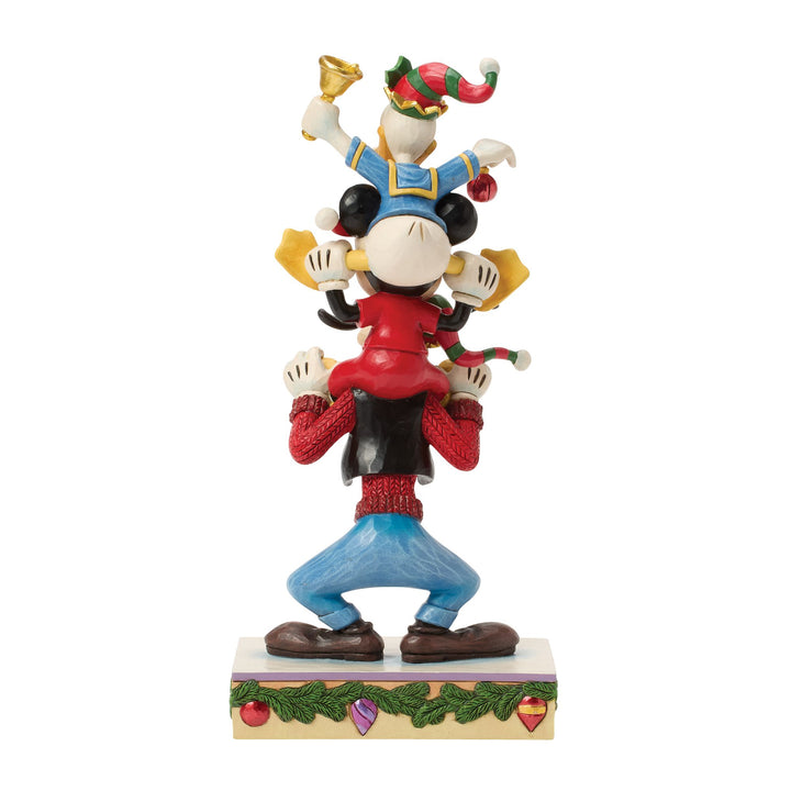 A Holiday Pile Up (Mickey, Donald and Goofy Stacked Figurine)