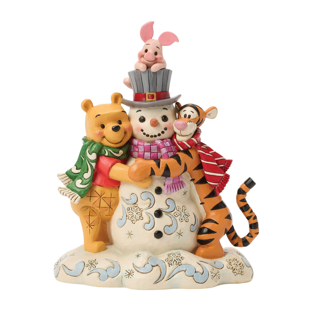 A Chilly Creation (Pooh and Friends Hugging Snowman Figurine)