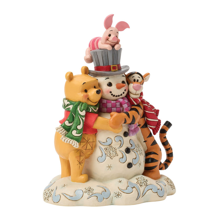 A Chilly Creation (Pooh and Friends Hugging Snowman Figurine)