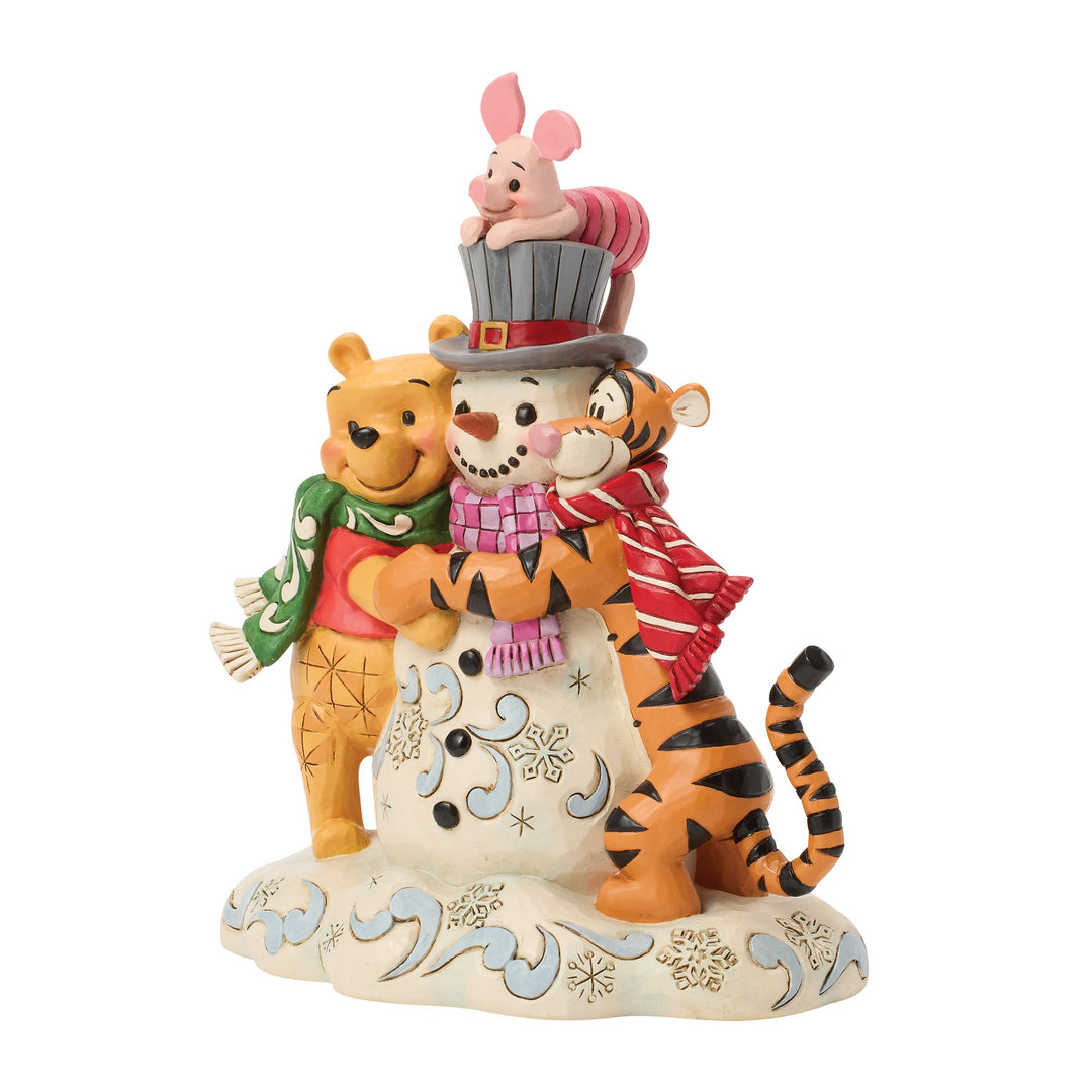 A Chilly Creation (Pooh and Friends Hugging Snowman Figurine)
