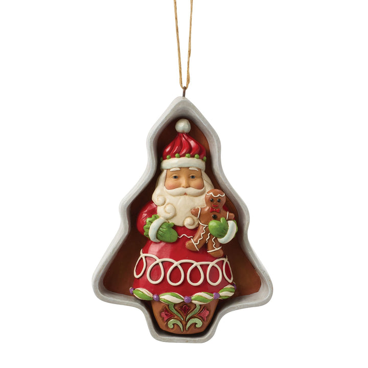Gingerbread Cookie Cutter Santa Hanging Ornament