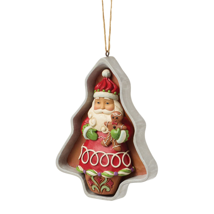 Gingerbread Cookie Cutter Santa Hanging Ornament
