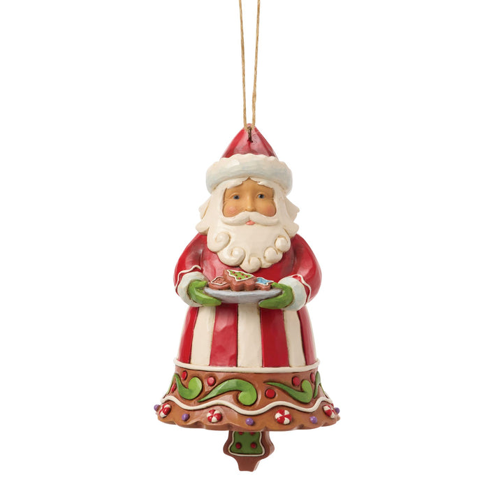 Gingerbread Santa Bell Hanging Ornament