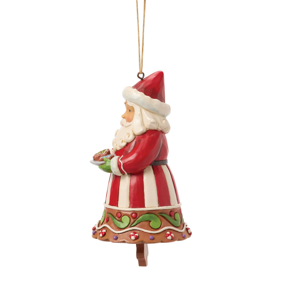 Gingerbread Santa Bell Hanging Ornament