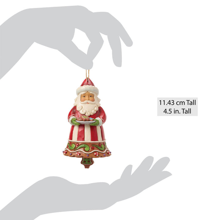 Gingerbread Santa Bell Hanging Ornament