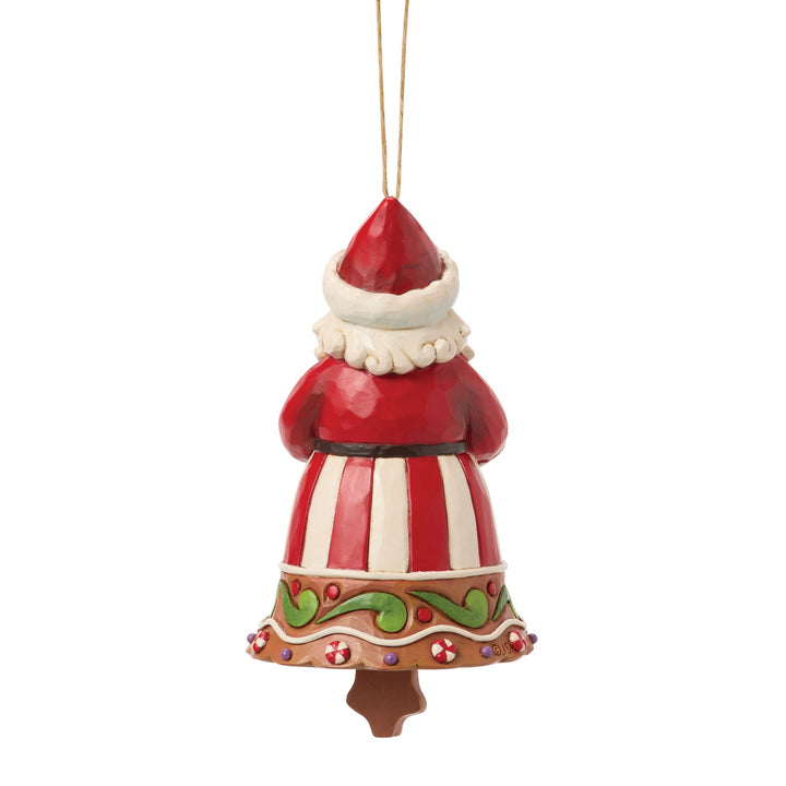 Gingerbread Santa Bell Hanging Ornament