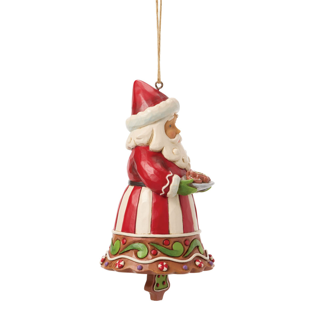 Gingerbread Santa Bell Hanging Ornament
