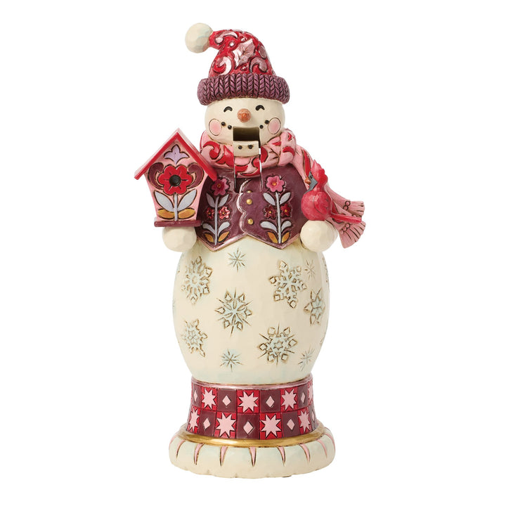 Red & Pink Snowman Nutcracker