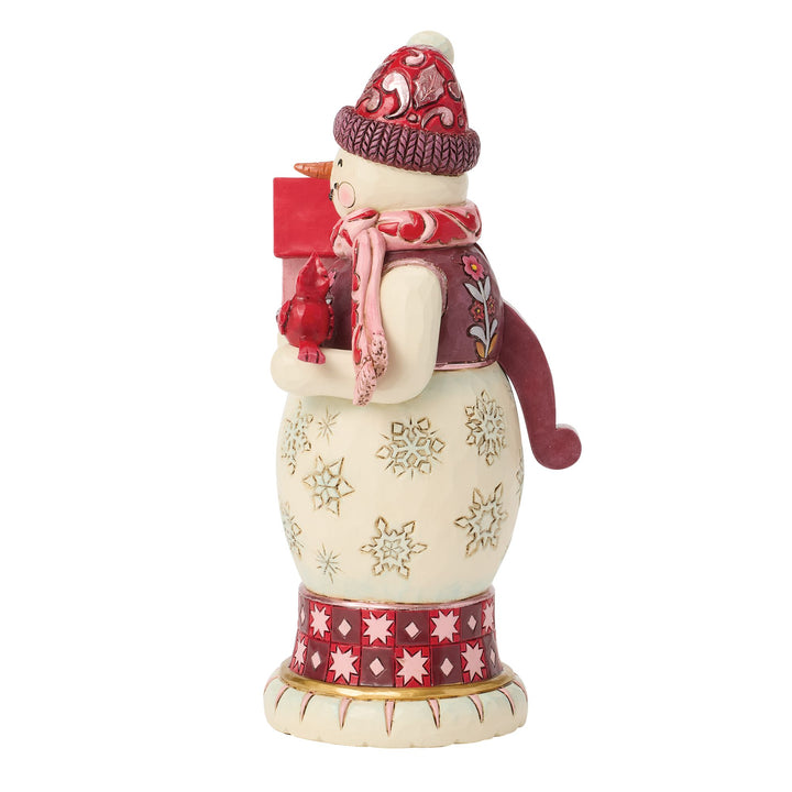 Red & Pink Snowman Nutcracker
