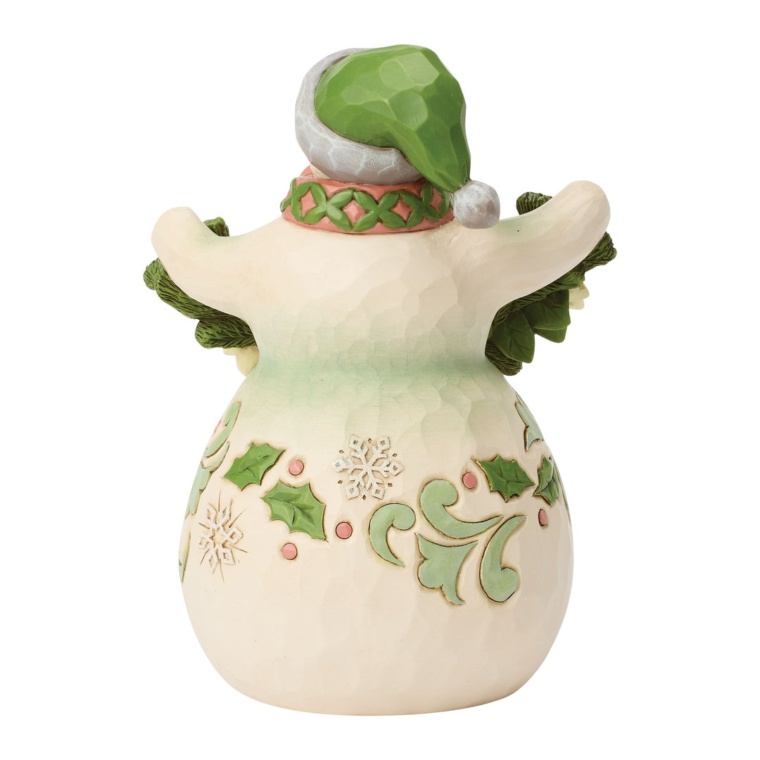 Opal & Moss Snowman with Poinsettia Garland