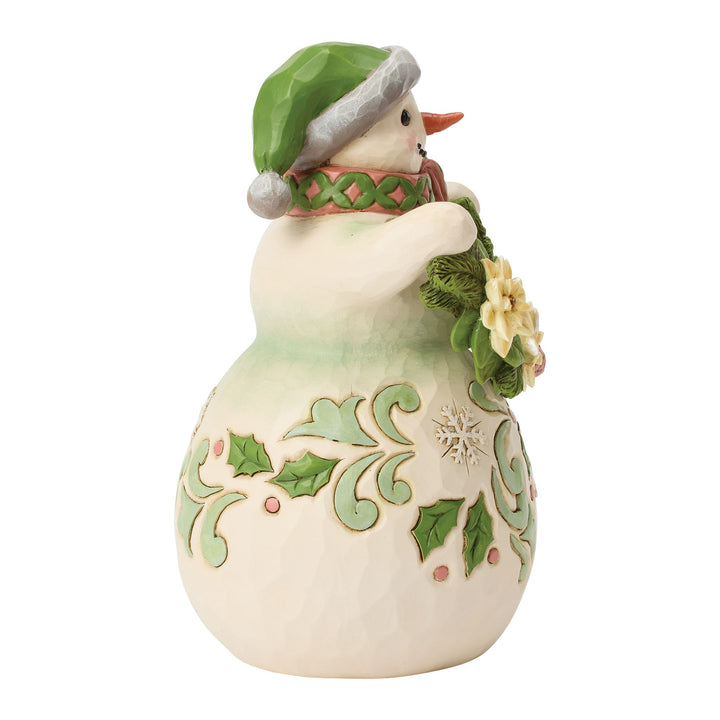 Opal & Moss Snowman with Poinsettia Garland