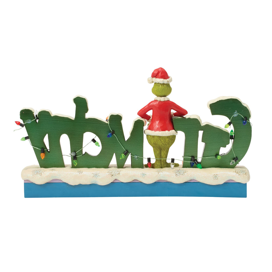 The Grinch with 'Grinchy' Sign Figurine