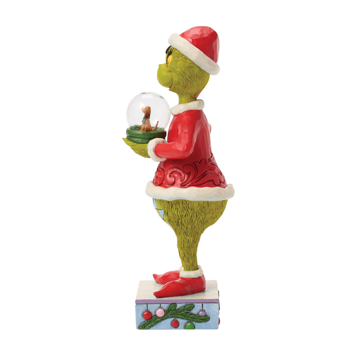 The Grinch Holding Dry Dome with Max Figurine