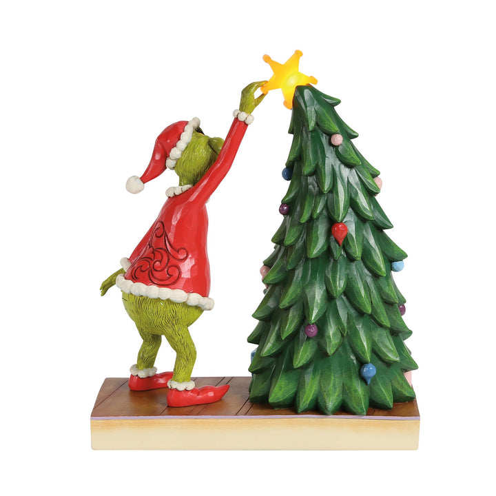 Grinchy Pulling Tree Star Figurine