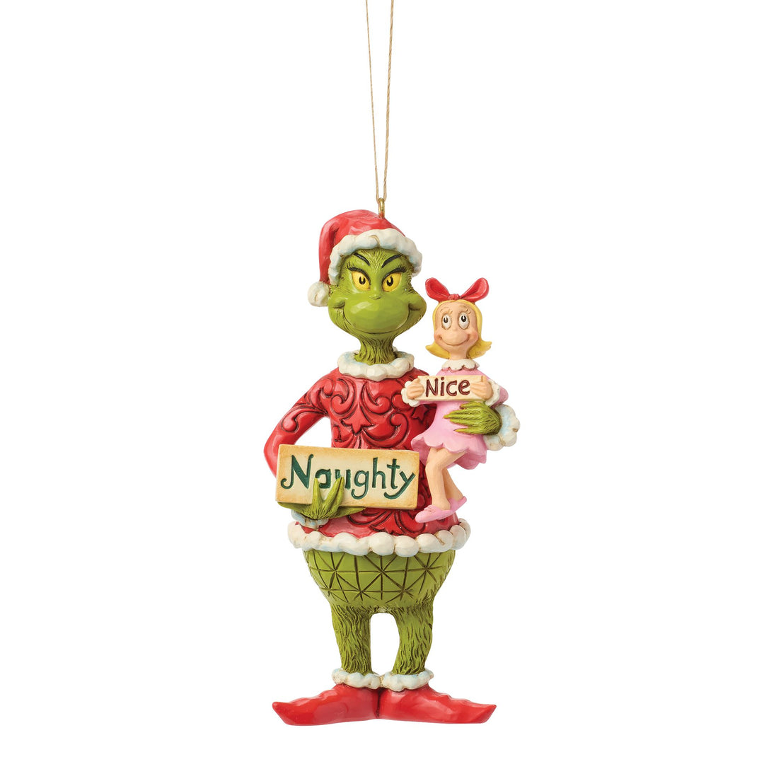 The Grinch and Cindy-Lou with Sign Hanging Ornament