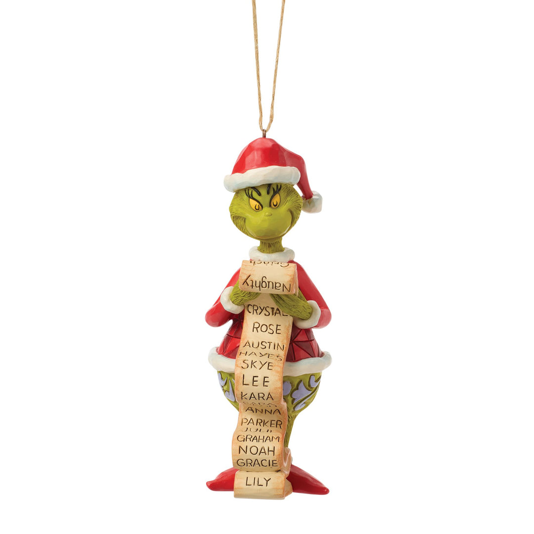 The Grinch with Lists Hanging Ornament
