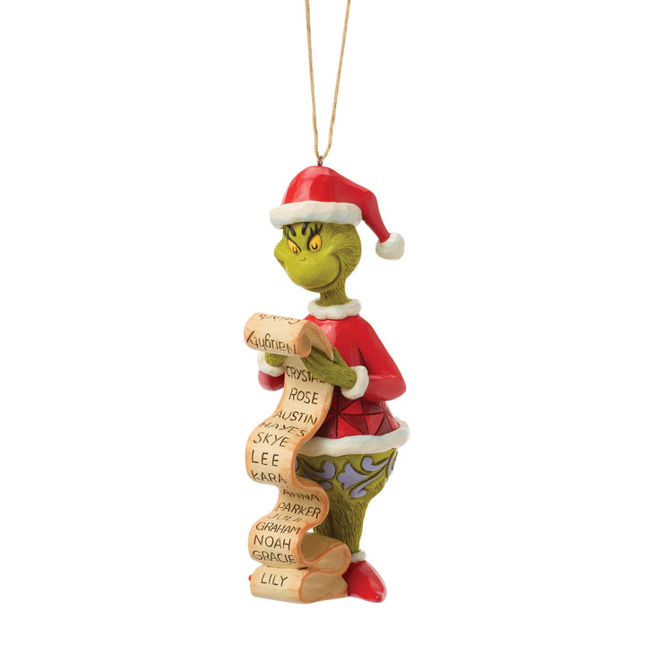 The Grinch with Lists Hanging Ornament