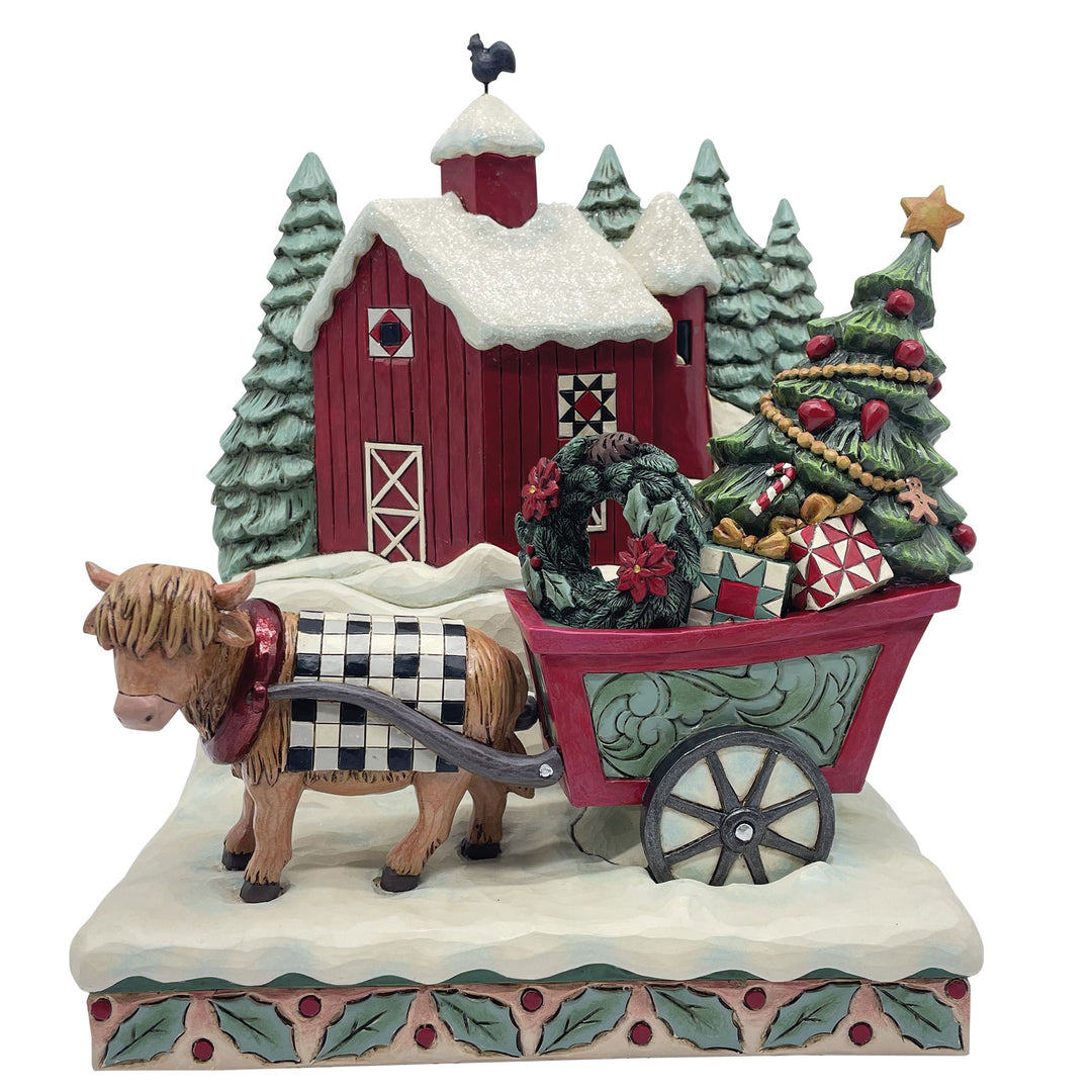 Full of Christmas Spirit (Highland Glen Barn Scene Figurine)