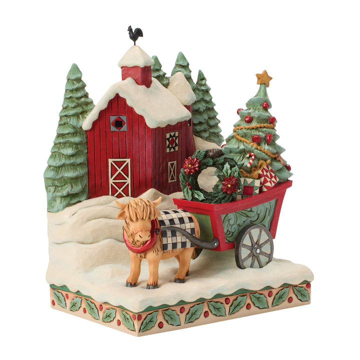 Full of Christmas Spirit (Highland Glen Barn Scene Figurine)