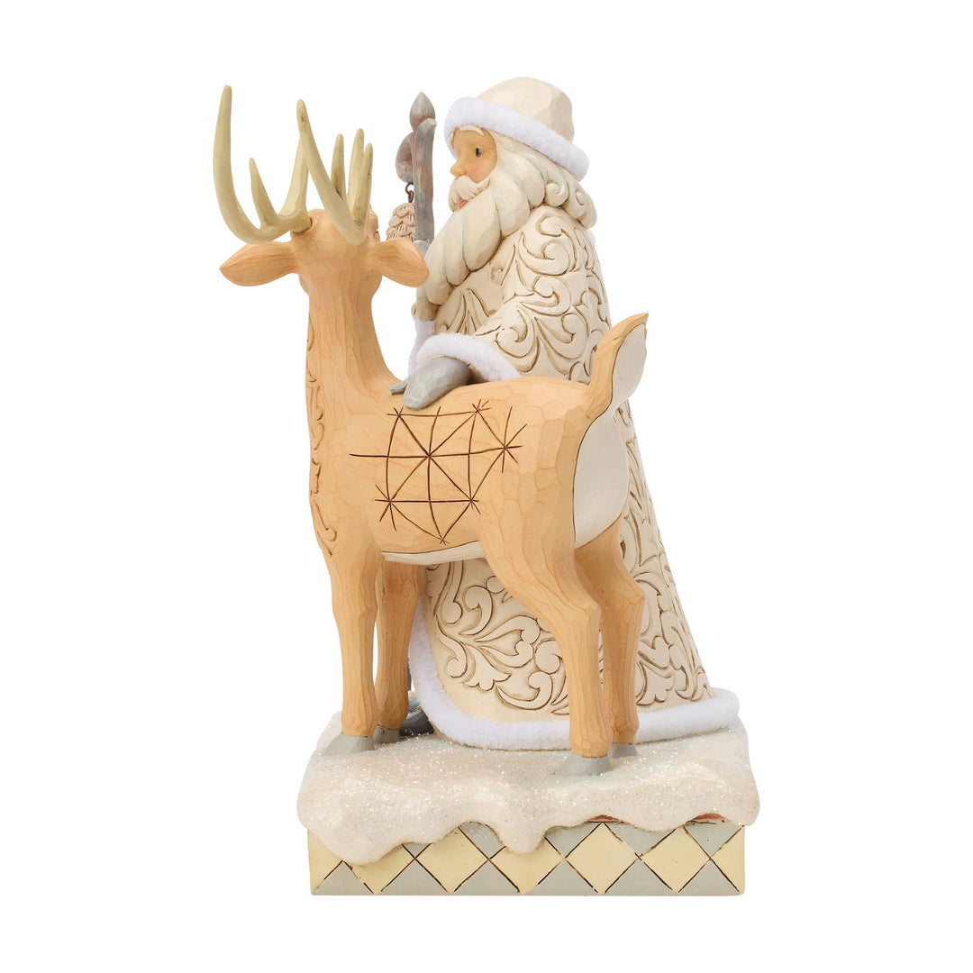 White Woodland Santa with a Buck