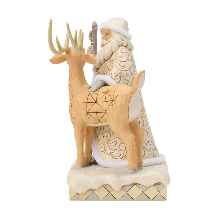 White Woodland Santa with a Buck