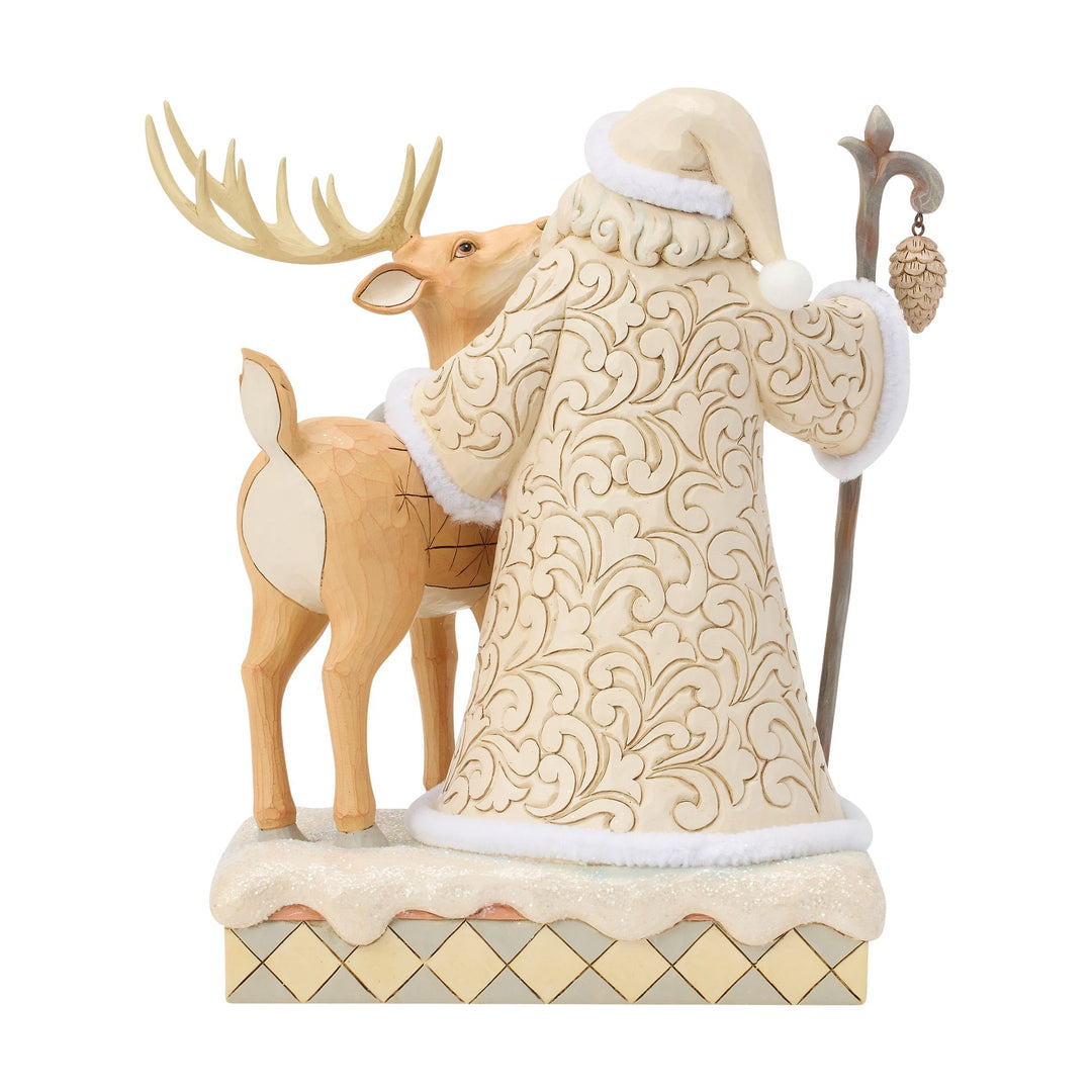 White Woodland Santa with a Buck