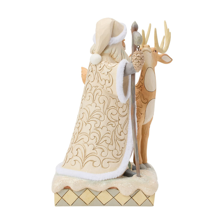 White Woodland Santa with a Buck
