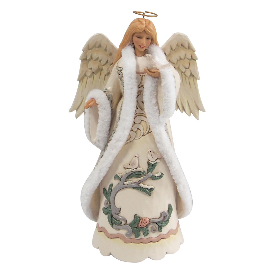White Woodland Angel with a Dove