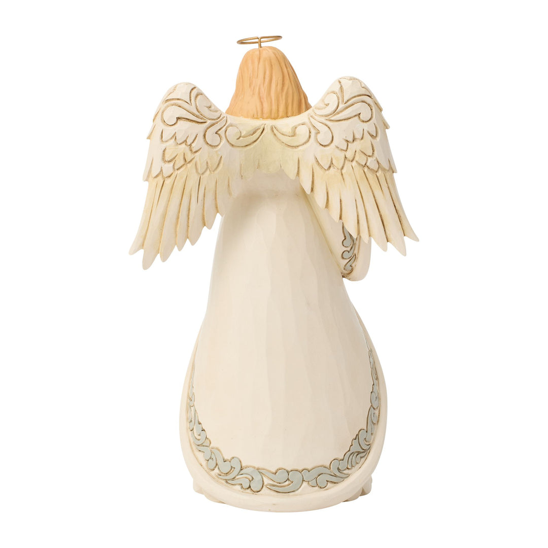 White Woodland Angel with a Dove