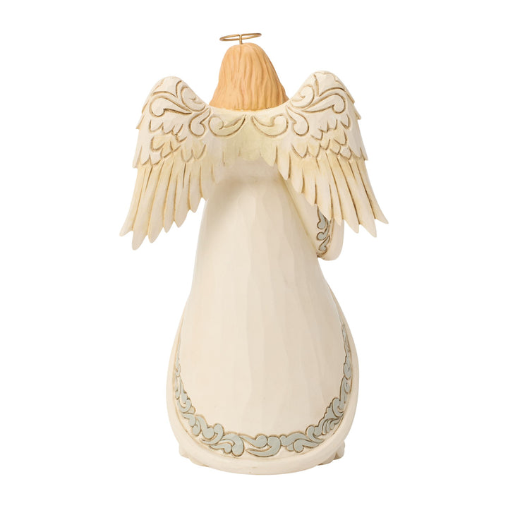 White Woodland Angel with a Dove