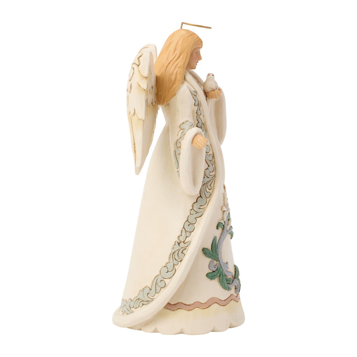 White Woodland Angel with a Dove