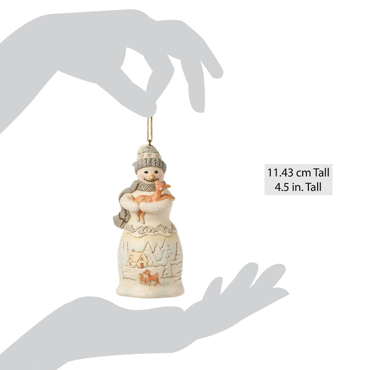 White Woodland Snowman Hanging Ornament