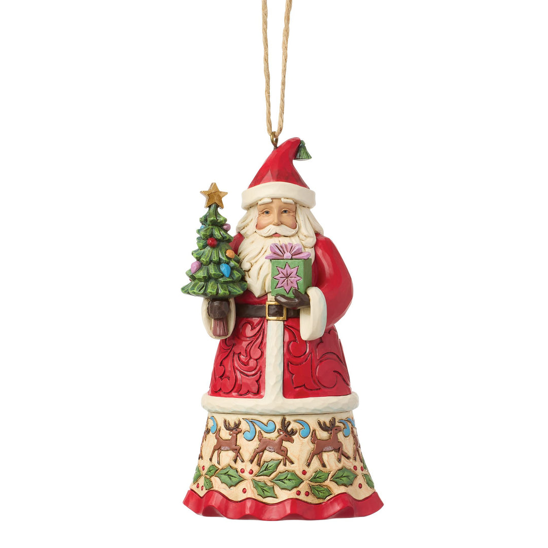 Santa with Gifts Hanging Ornament