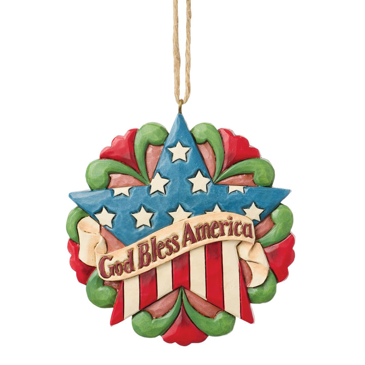 God Bless America Hanging Ornament
