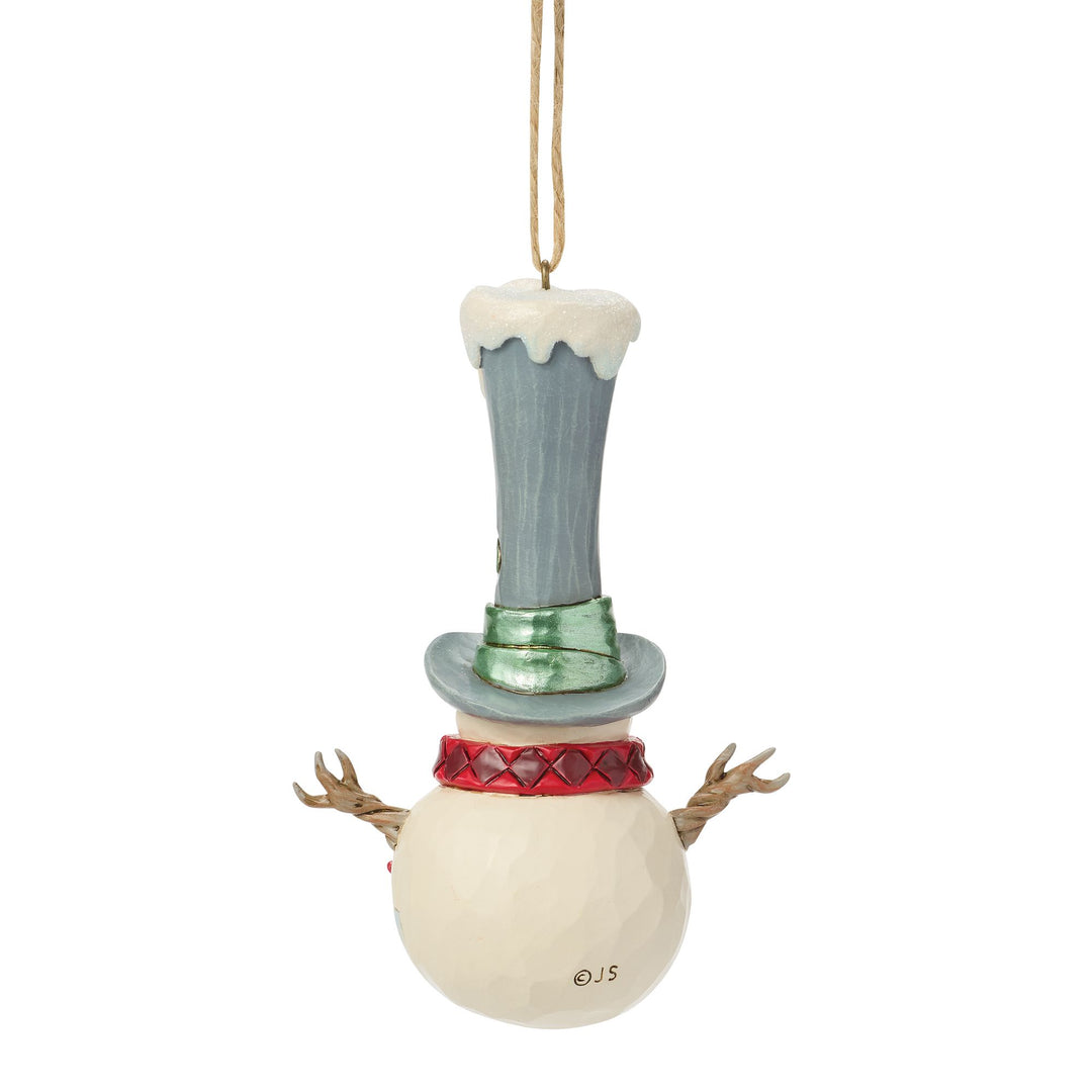 Snowman with a Tall hat Hanging Ornament
