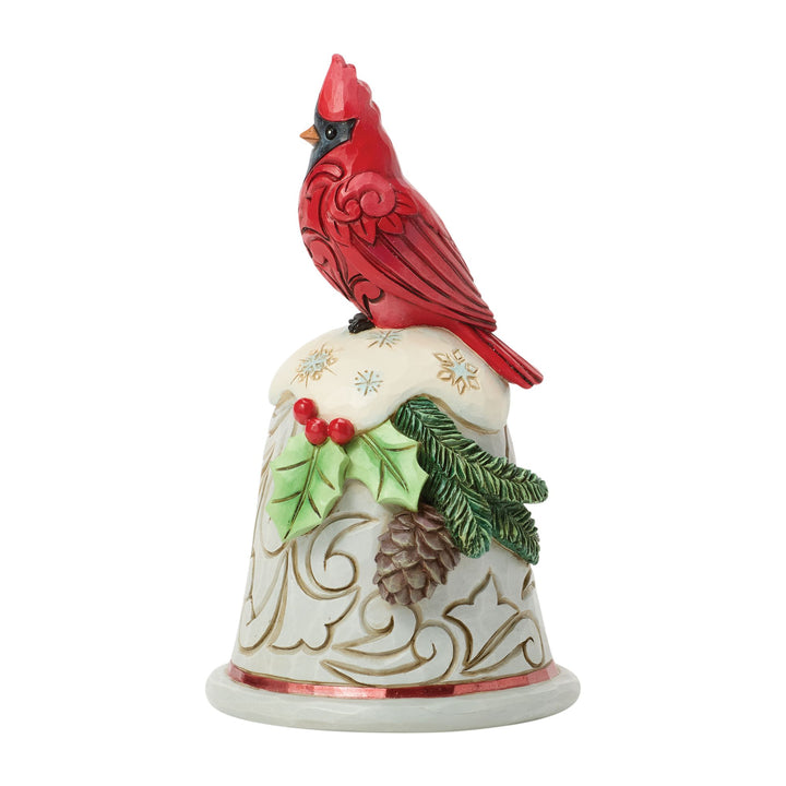 Cardinal Perched on a Bell Pint Figurine