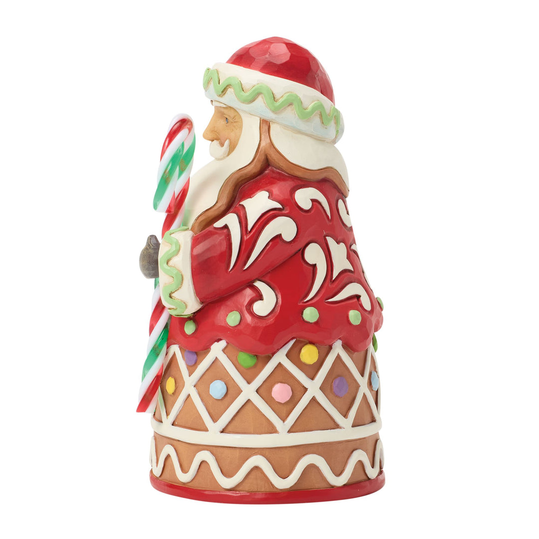 Gingerbread Santa with Candy Cane Pint Figurine
