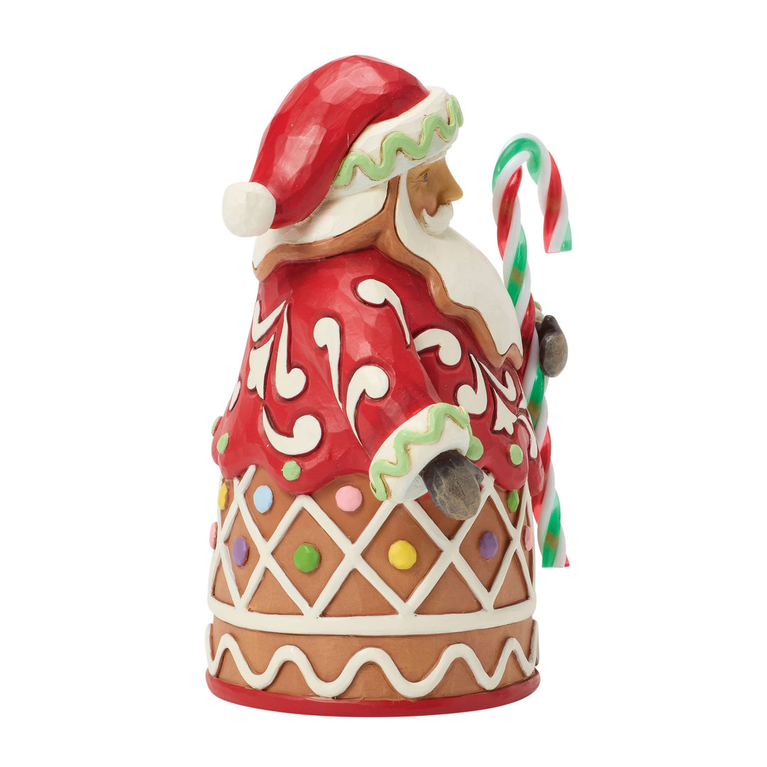 Gingerbread Santa with Candy Cane Pint Figurine